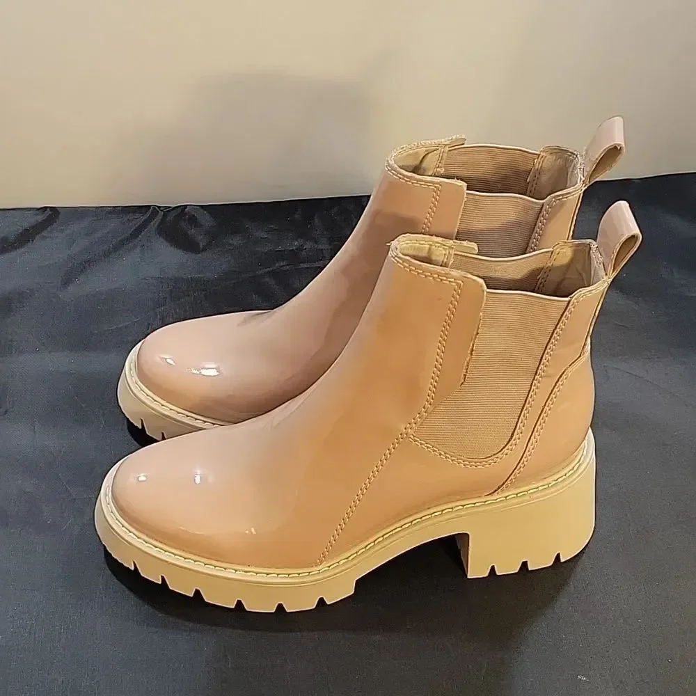 BRAND NEW DOLCE VITA CAFE PATENT HUEY LUG BOOTS